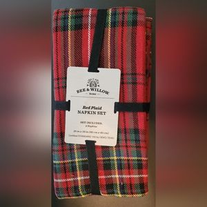 Red Plaid Napkin Set